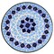 Costway Outdoor Indoor Accent Table,Mosaic Patio Table, Plant Stand Cobalt Blue Color Scheme Garden Steel